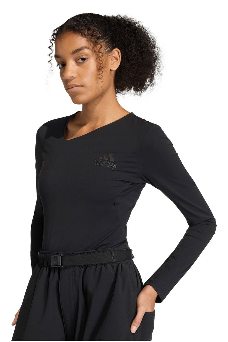 EQT Long Sleeve Bodysuit, Alternate, color, BLACK