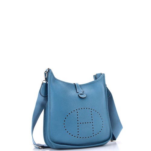 Pre-owned Hermes Hermes Evelyne Bag Gen Iii Clemence Pm In Blue