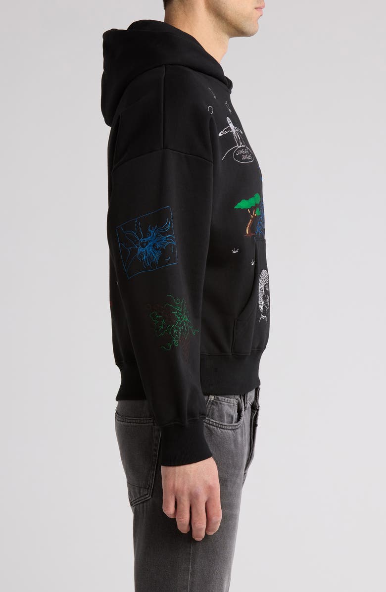 JUNGLES Questions Oversize Embroidered Pullover Hoodie, Alternate, color, 
