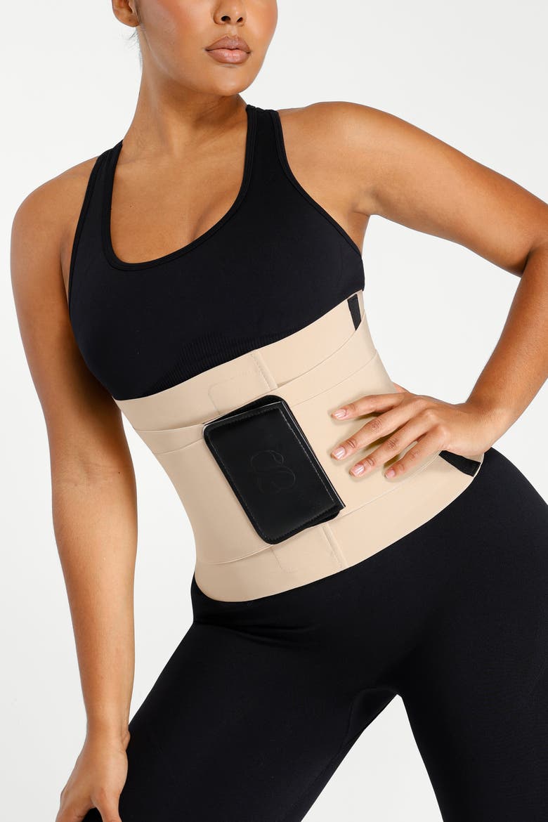 AirSlim Triple Compression Latex Waist Trainer, Alternate, color, Beige