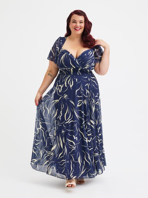 Kemi Print Bolero Wrap Bodice Maxi Gown