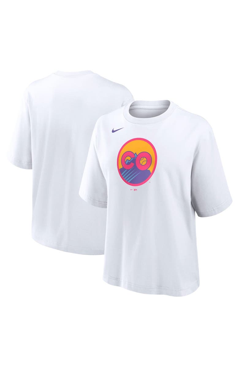 Nike Women's Nike White Colorado Rockies 2025 City Connect Logo Boxy T-Shirt, Alternate, color, White