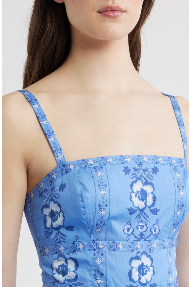 The Margot Print Sleeveless Maxi Dress, Alternate, color, ARCADIA BORDER BLUE