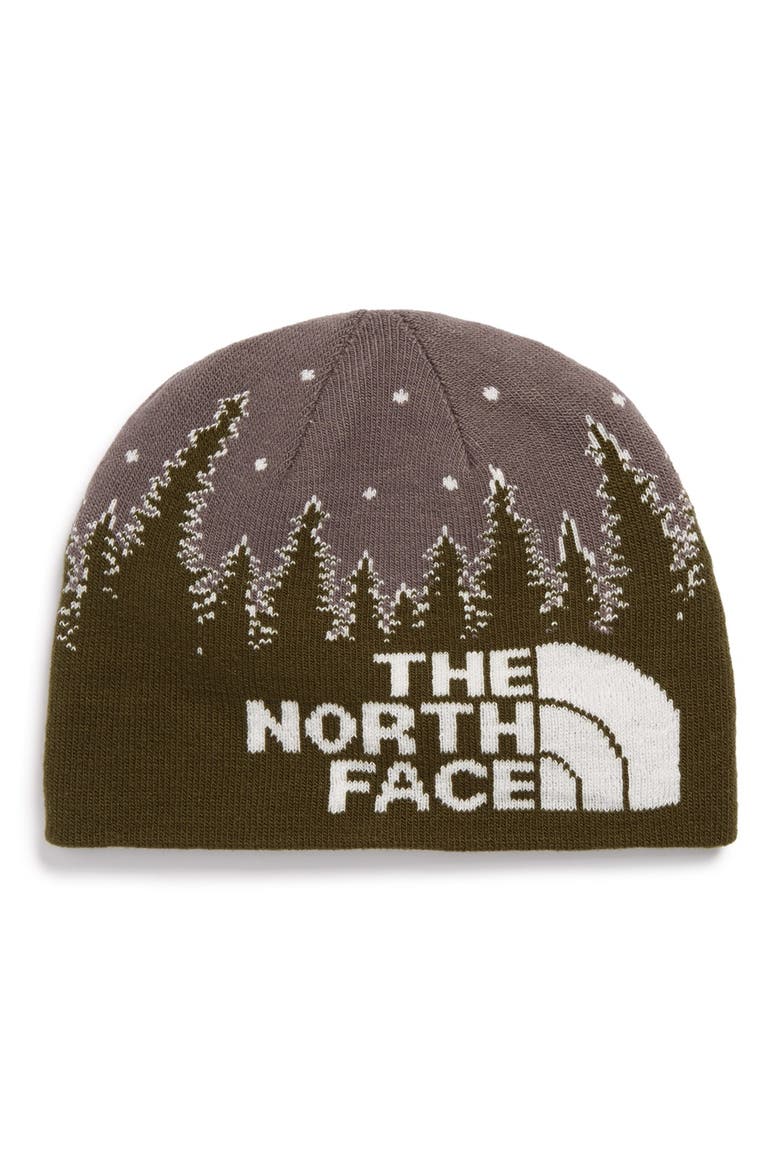 'Anders' Glow-in-the-Dark Reversible Beanie, Main, color, FOREST NIGHT GREEN