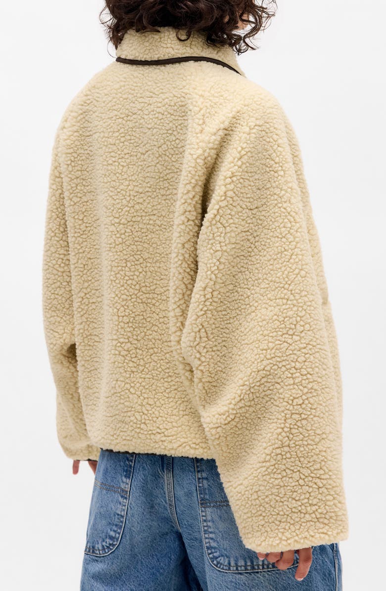 BDG Urban Outfitters Reversible Fleece & Nylon Jacket, Alternate, color, Cream