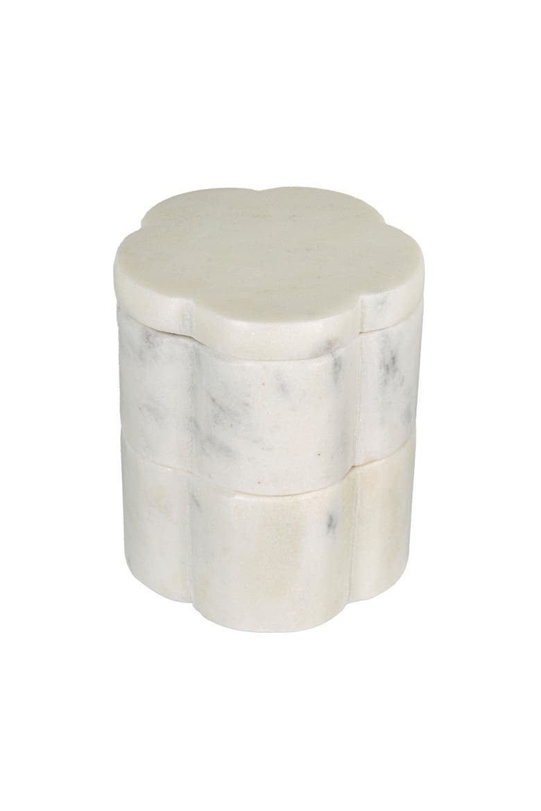 Elegant Marble Pinch Pot with Lid, Alternate, color, White