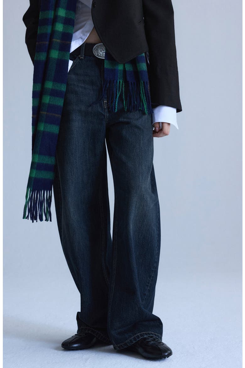 Mid Rise Balloon Leg Jeans, Alternate, color, DARK VINTAGE BLUE