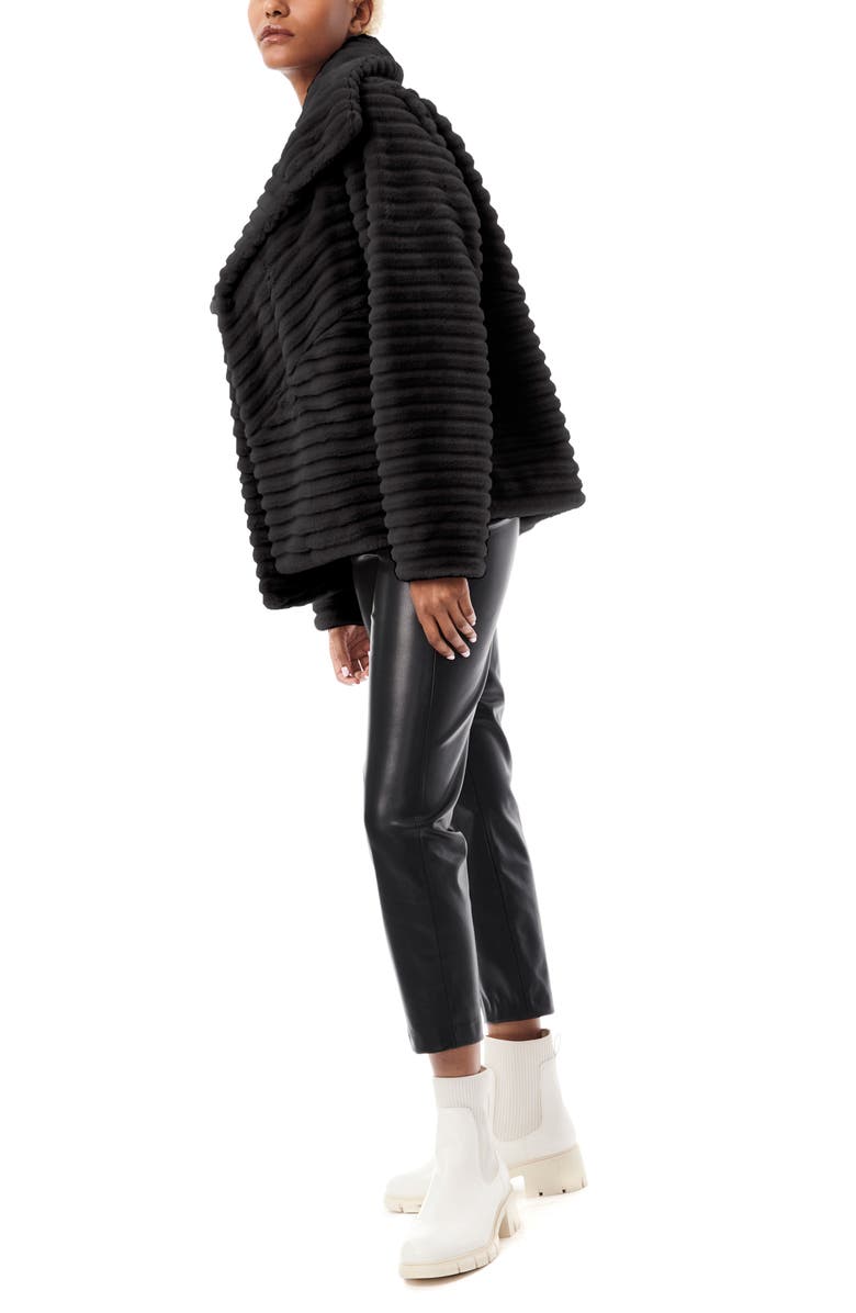 Bernardo Grooved Faux Fur Jacket, Alternate, color, 
