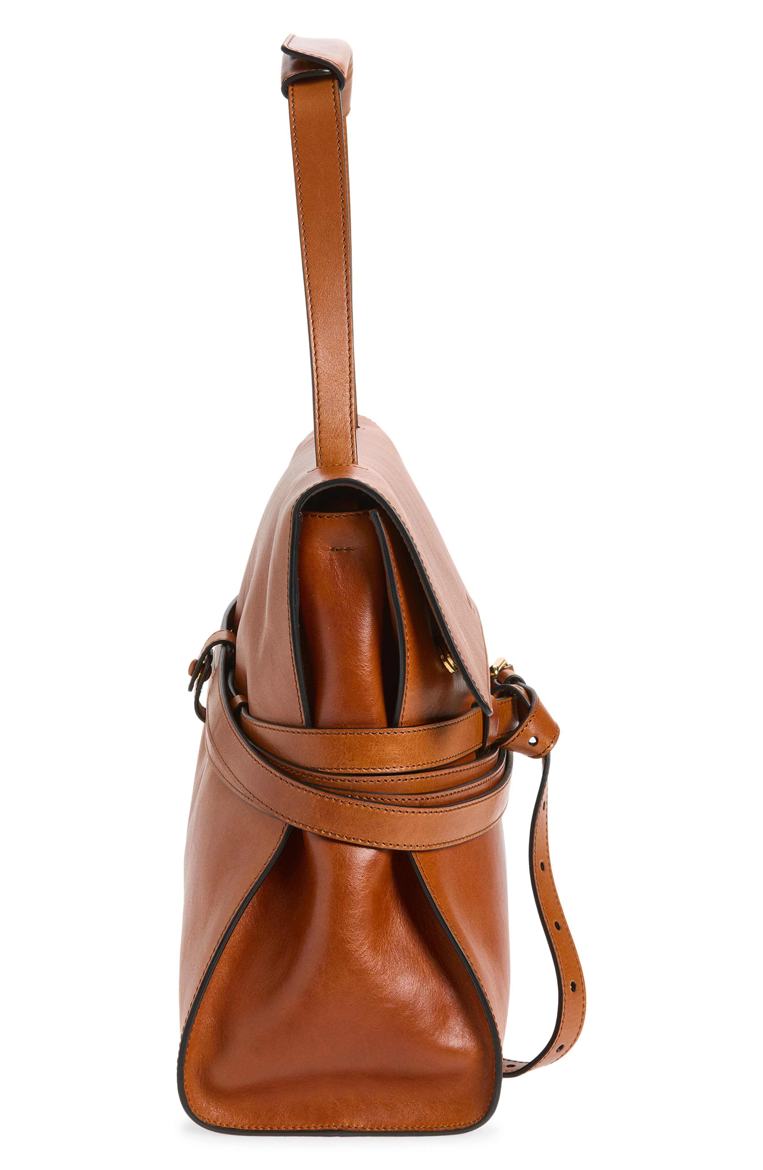 Medium Tie Me Leather Shoulder Bag, Alternate, color, HIDE