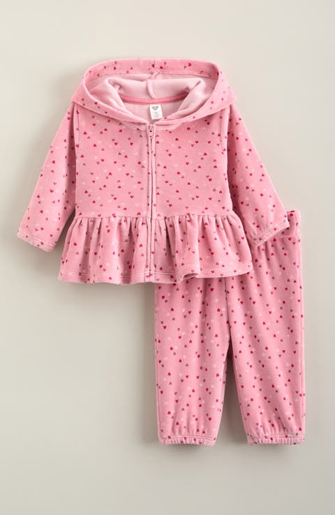 Velour Zip Hoodie & Pants Set