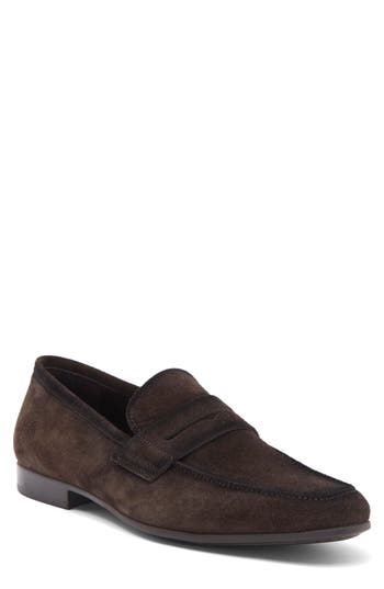 To Boot New York Men's Ronny Apron Toe Penny Loafers In Camoscio Ebano