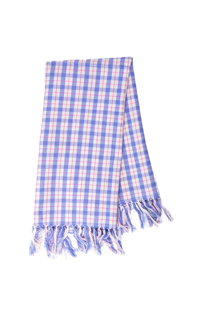 Archive New York Handwoven Colorful Plaid Cotton Kitchen Towel, Main, color, Blue