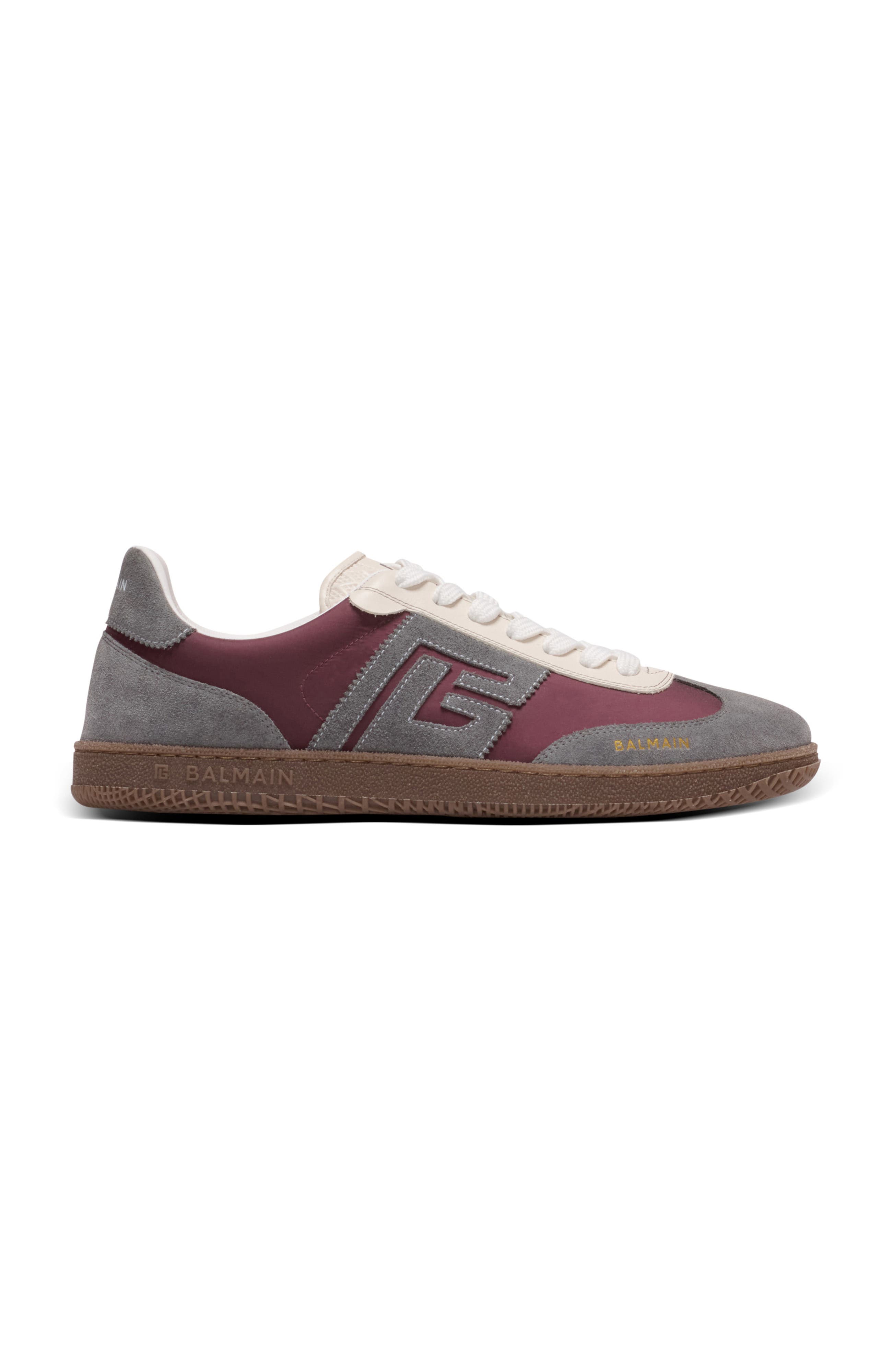 Swan suede and nylon trainers, Alternate, color, red