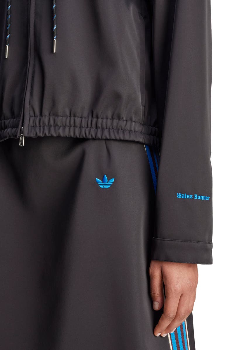 ADIDAS X WALES BONNER Satin Hooded Track Jacket, Alternate, color, Black