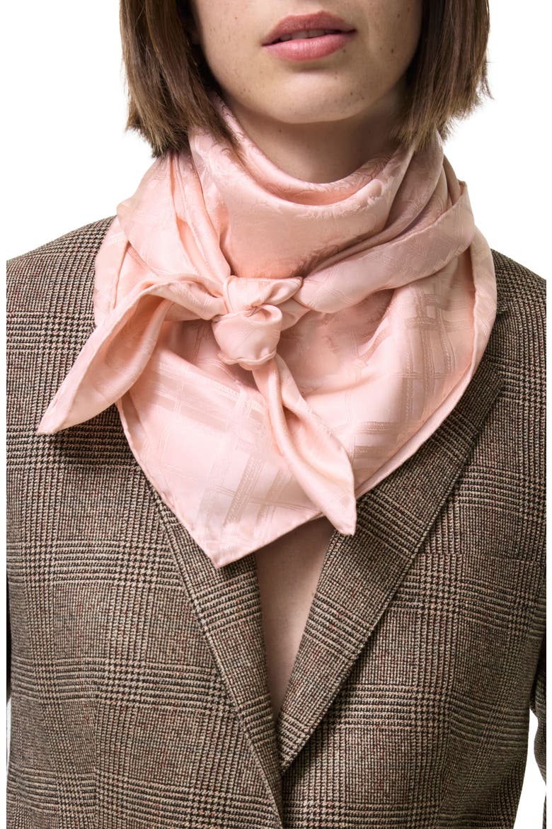 Floral Crest Silk Jacquard Scarf, Alternate, color, COMPACT PINK