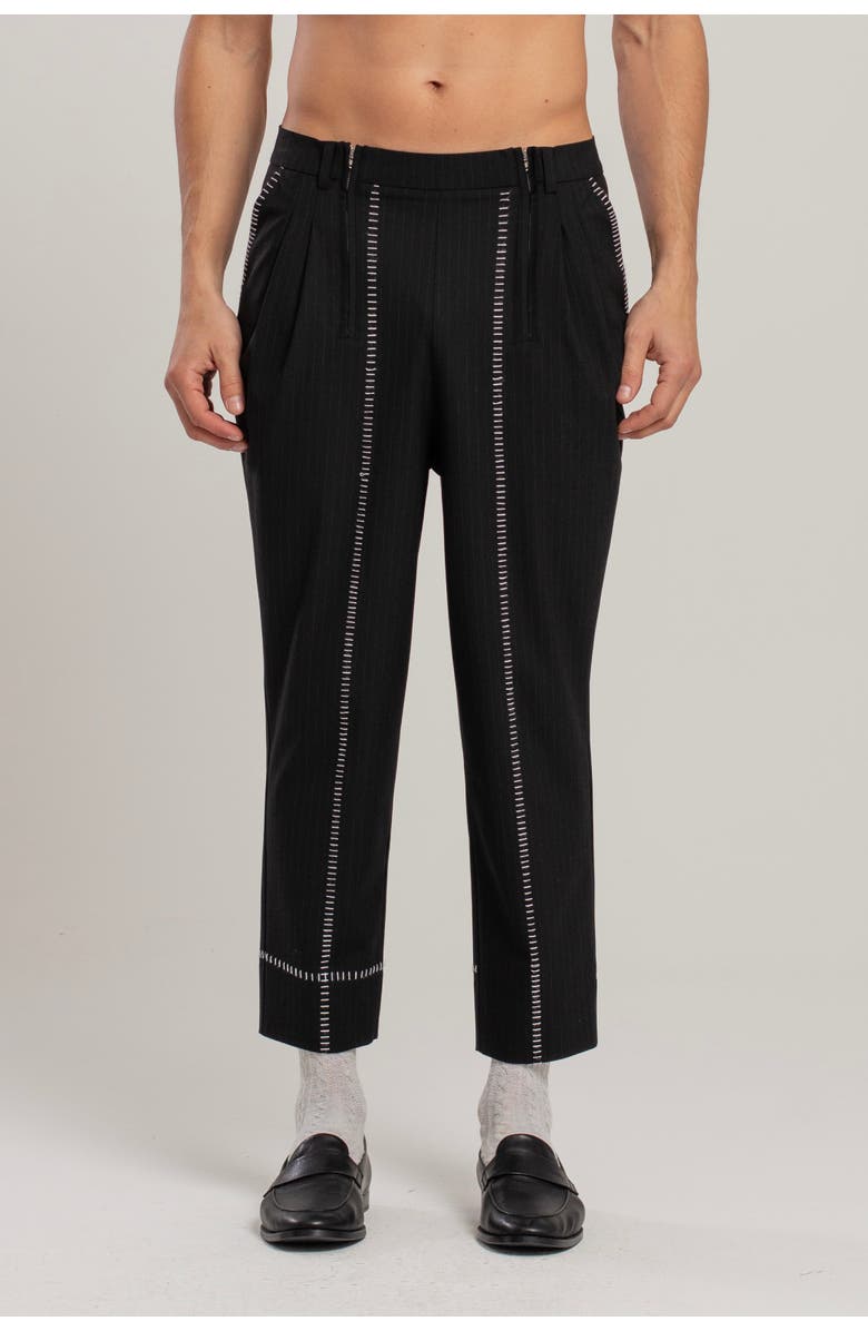 PCFG Free Heaven Striped Two Zipped Pant, Alternate, color, Black