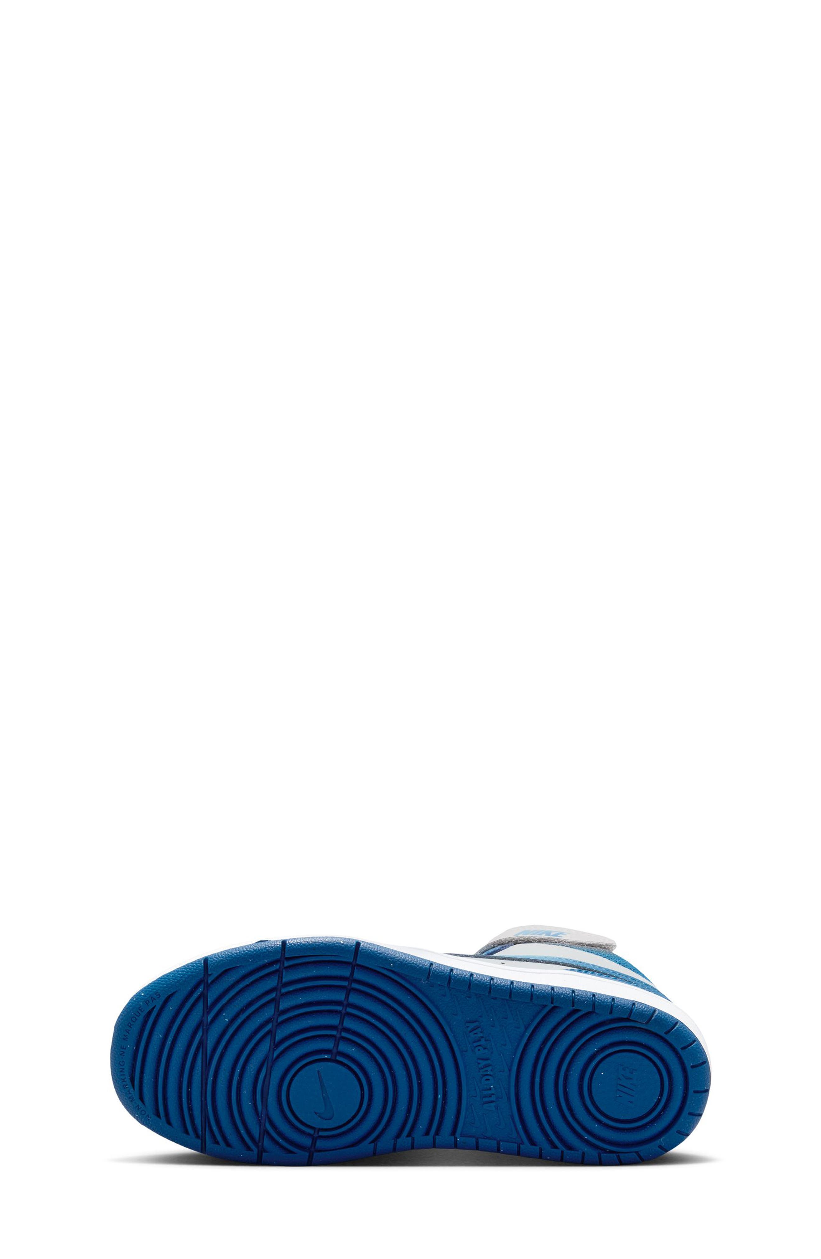 Nike Kids' Court Borough Mid 2 Basketball Shoe, Alternate, color, Light Grey/ Blue/ Dark Teal