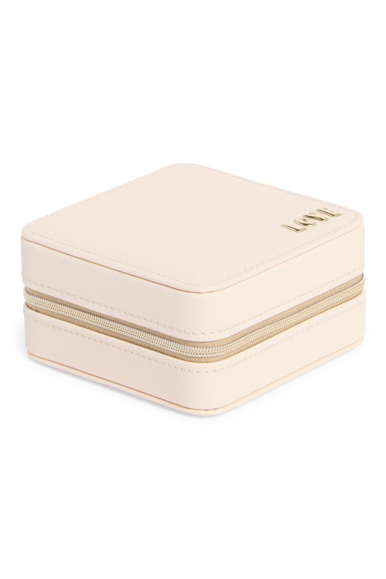 Square Jewelry Box, Main, color, CREAM- GOLD LOVE