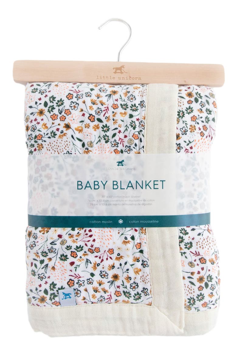 Cotton Muslin Baby Quilt, Alternate, color, PRESSED PETALS