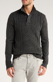 Buffalo Jeans Water Button Half Cable Knit Sweater