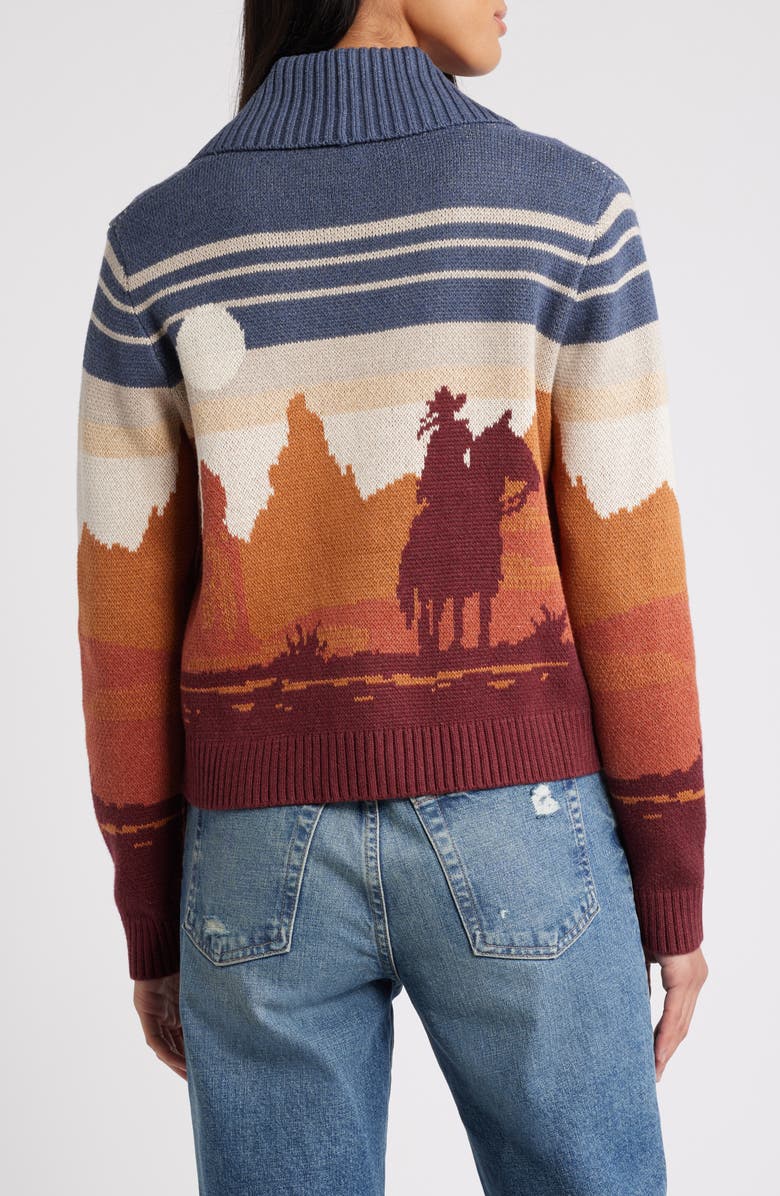 Pendleton Western Scenic Jacquard Cotton Cardigan, Alternate, color, 