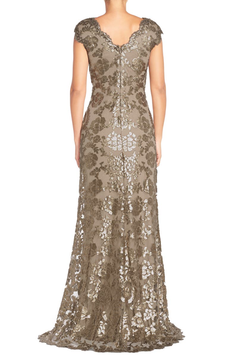 Tadashi Shoji Sequin Lace Gown, Alternate, color, 