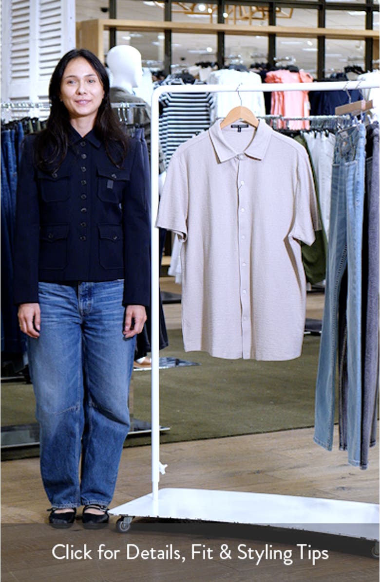 Newman Short Sleeve Knit Button-Up Shirt, sales video thumbnail