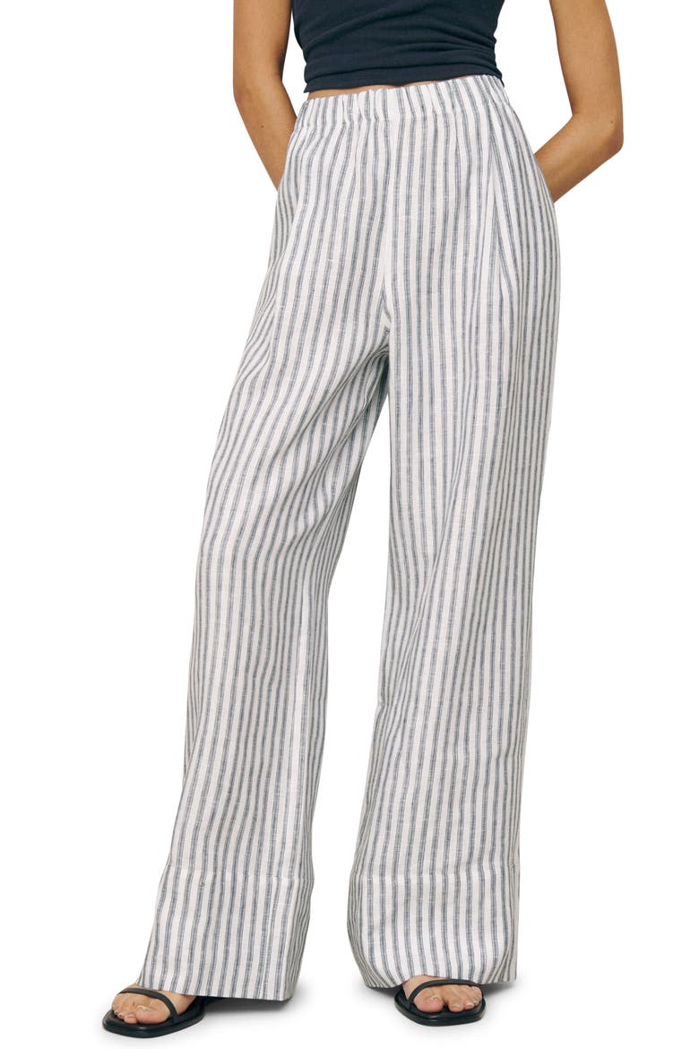 Fernando Linen Wide Leg Pants, Main, color, ANTIBES STRIPE