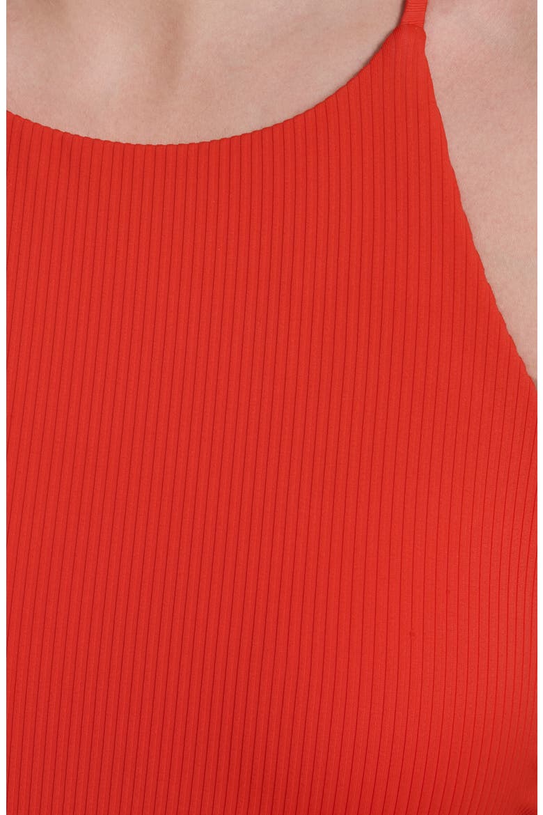High Neck One-Piece Swimsuit, Alternate, color, ORANGE