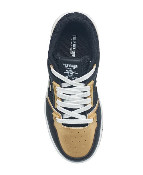 True Religion Boy's Trey Court Sneaker In Black/gold