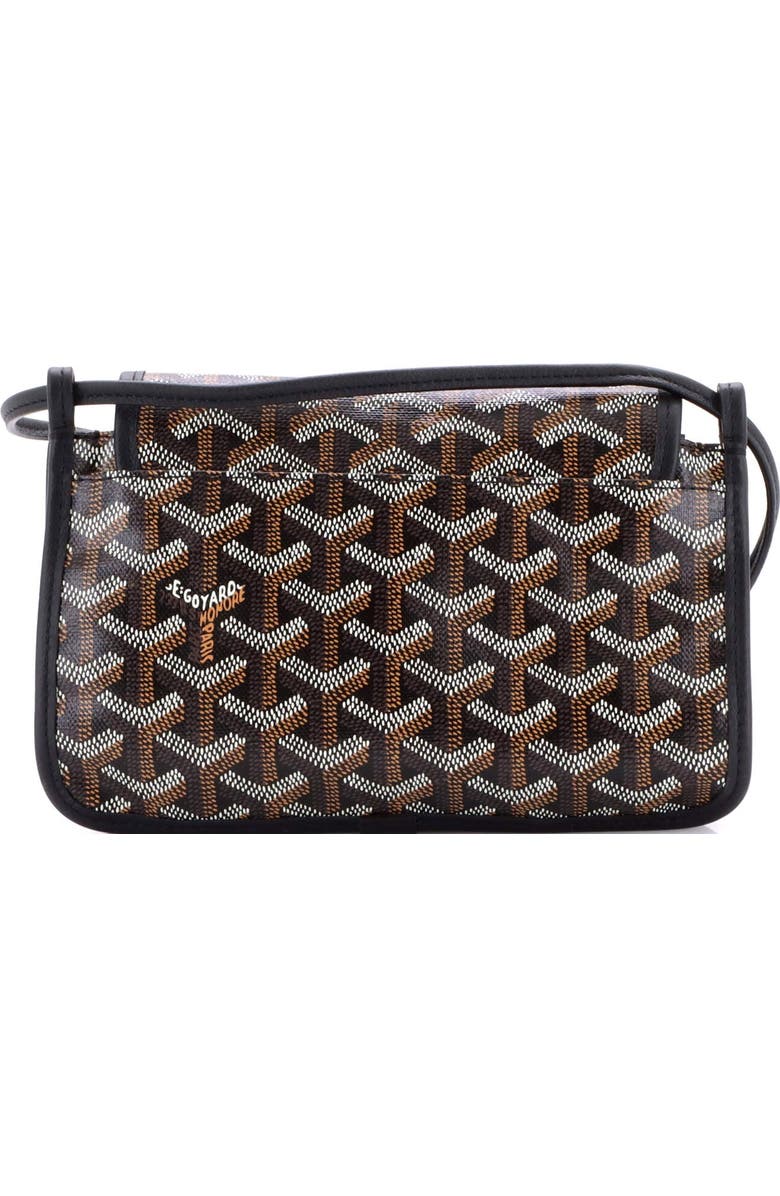 Pre-Owned Goyard Plumet Clutch Wallet Coated Canvas, Alternate, color, Black