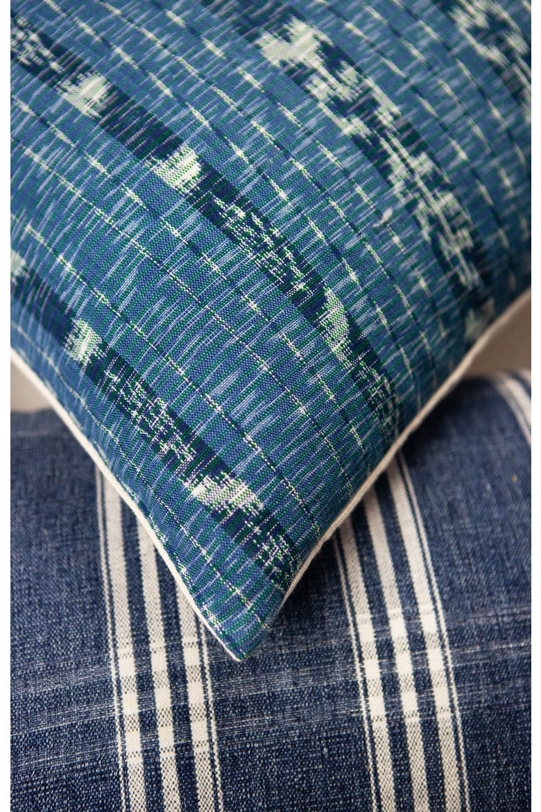 Paola Handwoven Cotton Throw Pillow, Alternate, color, Blue