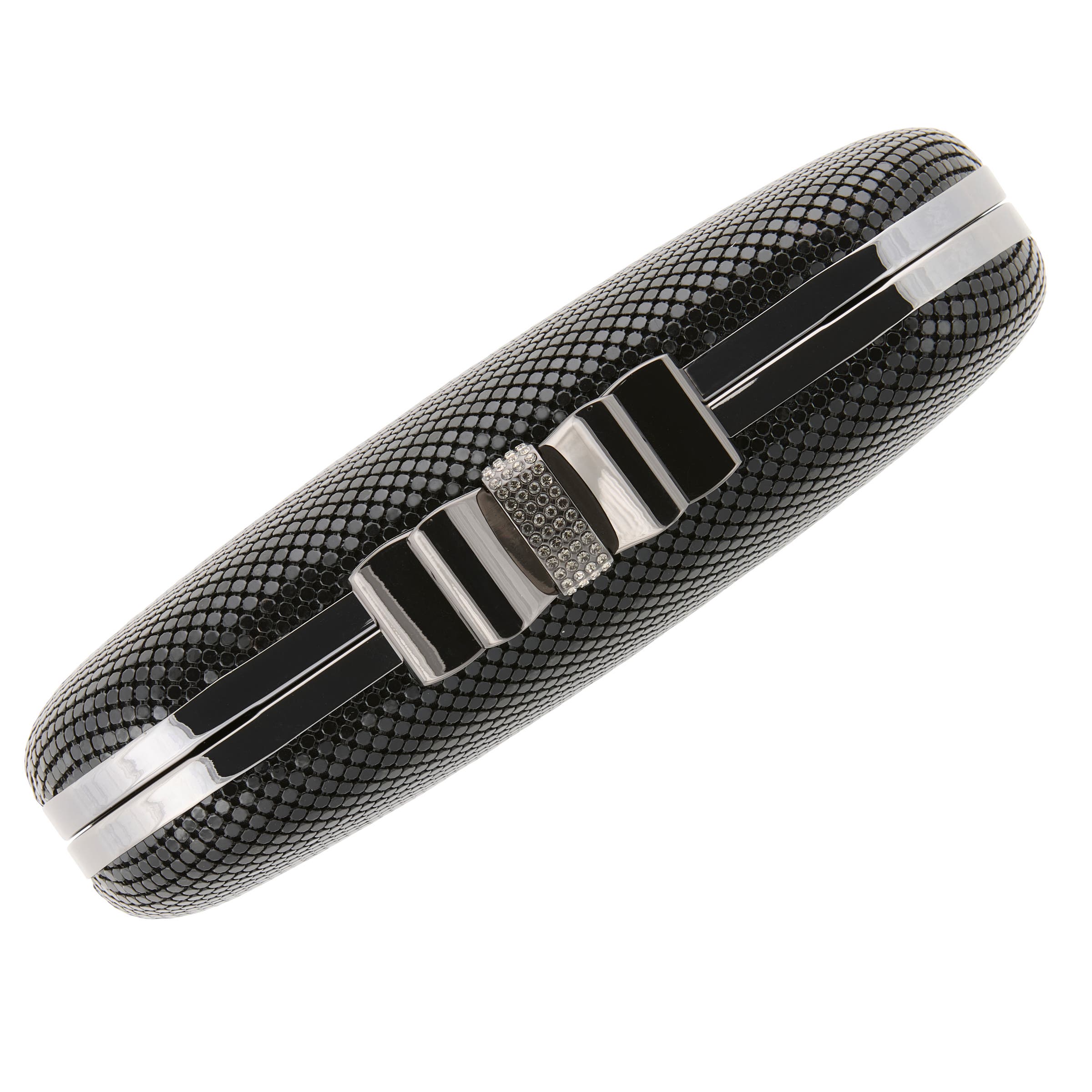 Whiting & Davis Marilyn Bow Minaudiere, Alternate, color, Black