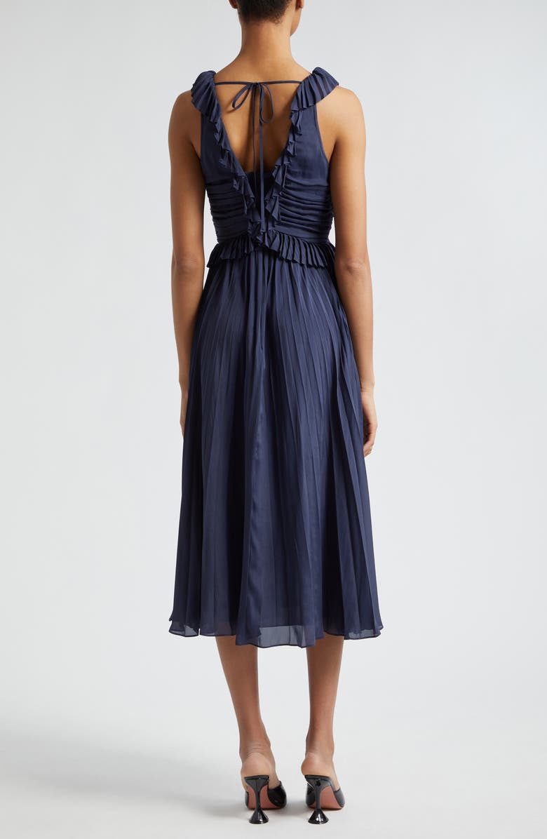 Cinq à Sept Callowary Ruffle Detail Midi Dress, Alternate, color,