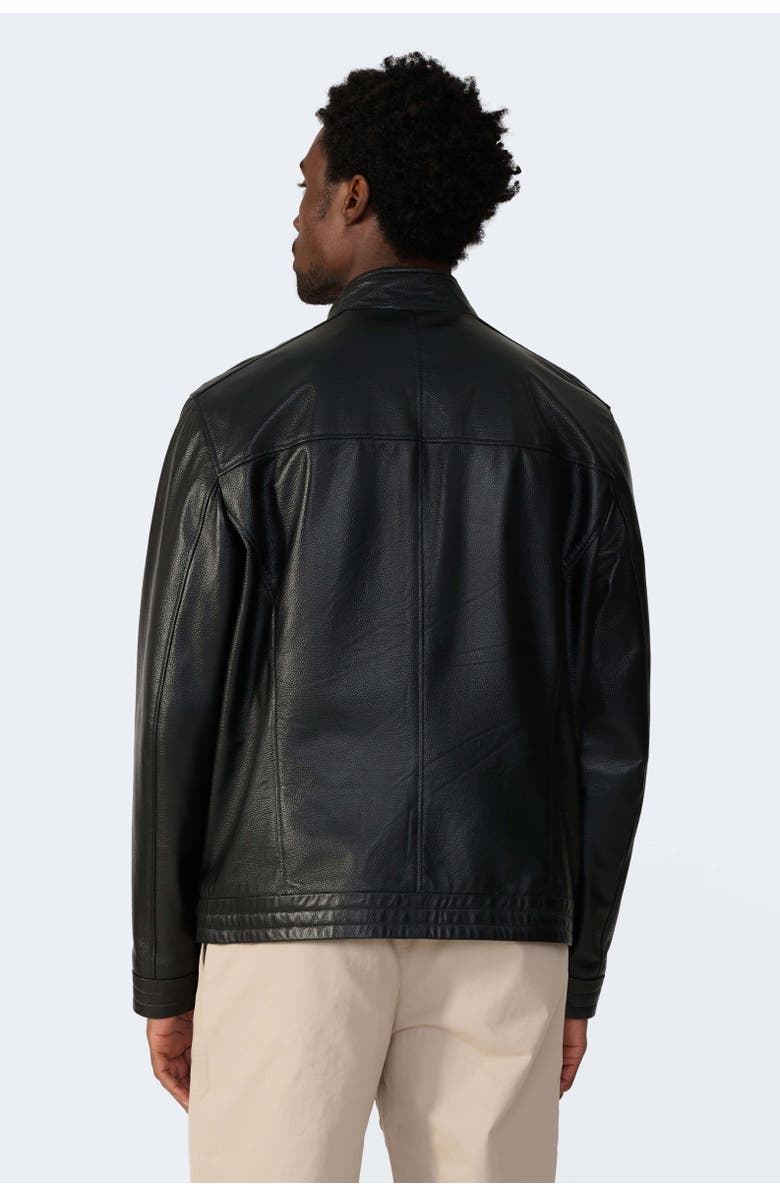 Furniq UK Oswald Leather Jacket, Alternate, color, Black