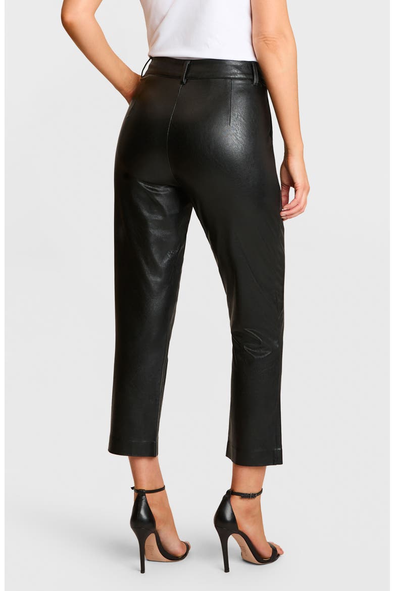 Faux Leather 7/8 Trousers, Alternate, color, BLACK
