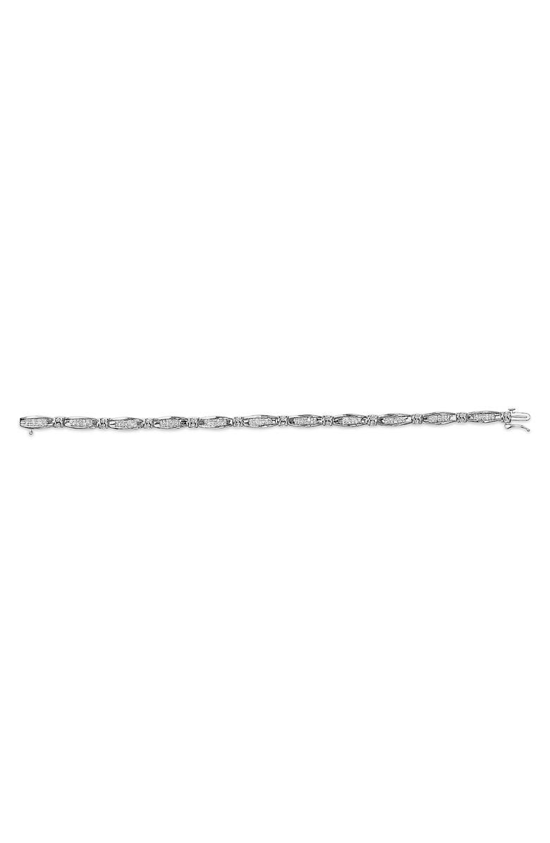 Haus of Brilliance 14K White Gold 2.0 Cttw Princess and Round Diamond Bar and Link Bracelet, Alternate, color, White