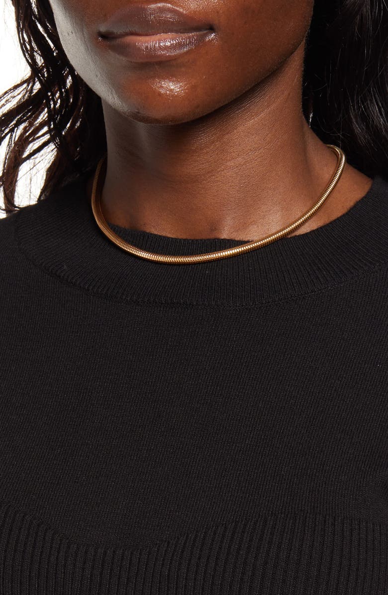 Open Edit Corset Detail Cotton Blend Sweater, Alternate, color, 