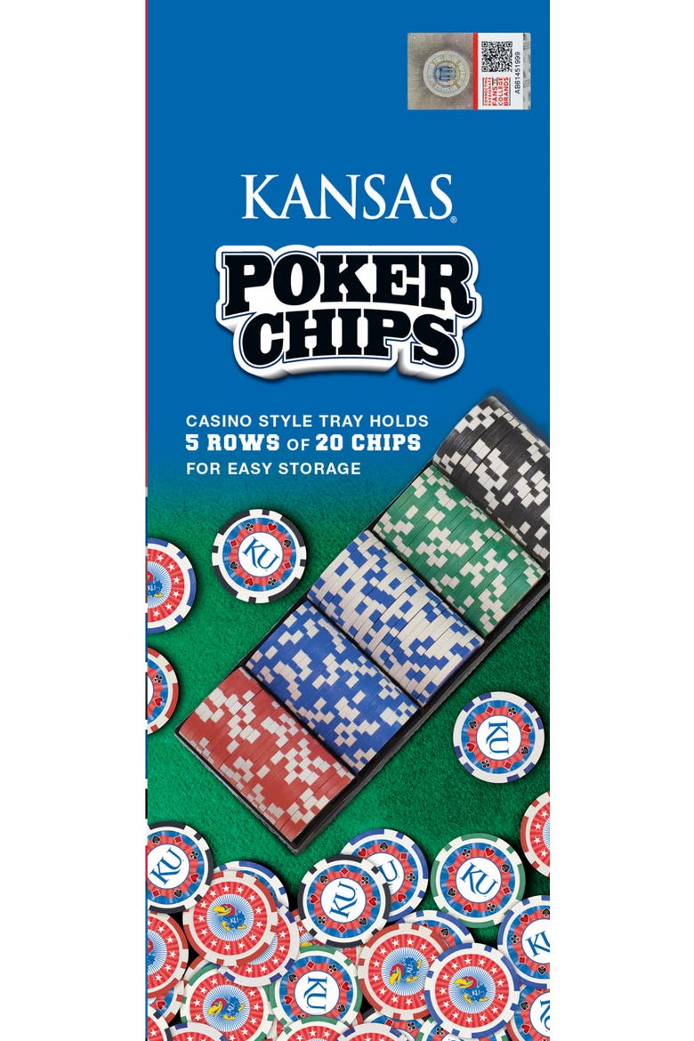 Kansas Jayhawks 100 Piece Poker Chips, Alternate, color, Multicolor