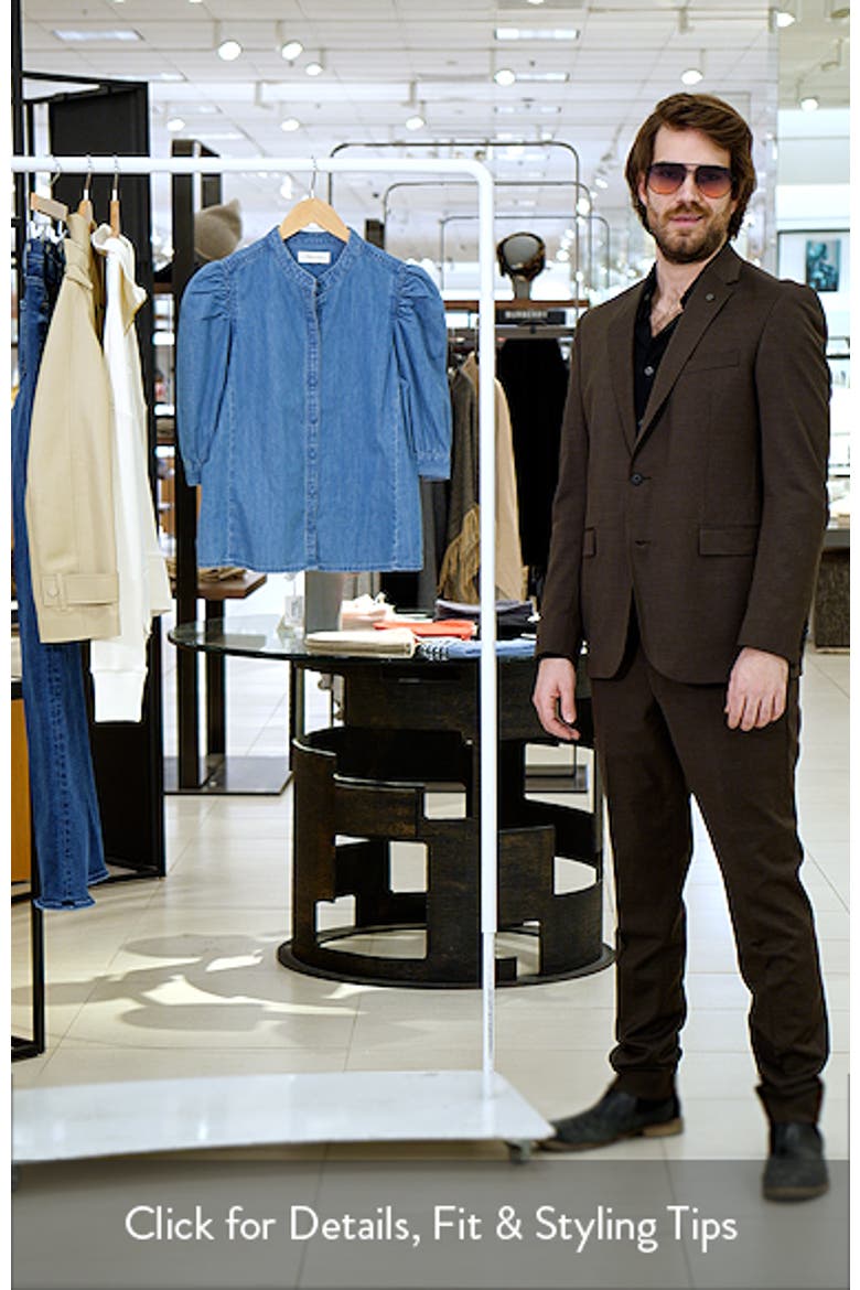 Band Collar Puff Sleeve Denim Button-Up Shirt video