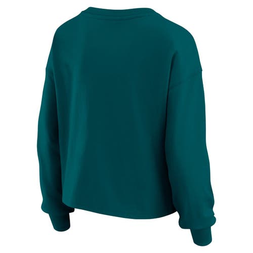 Wear By Erin Andrews Midnight Green Philadelphia Eagles Heavy Rugby Jersey Long Sleeve T-shirt & Sho In Green