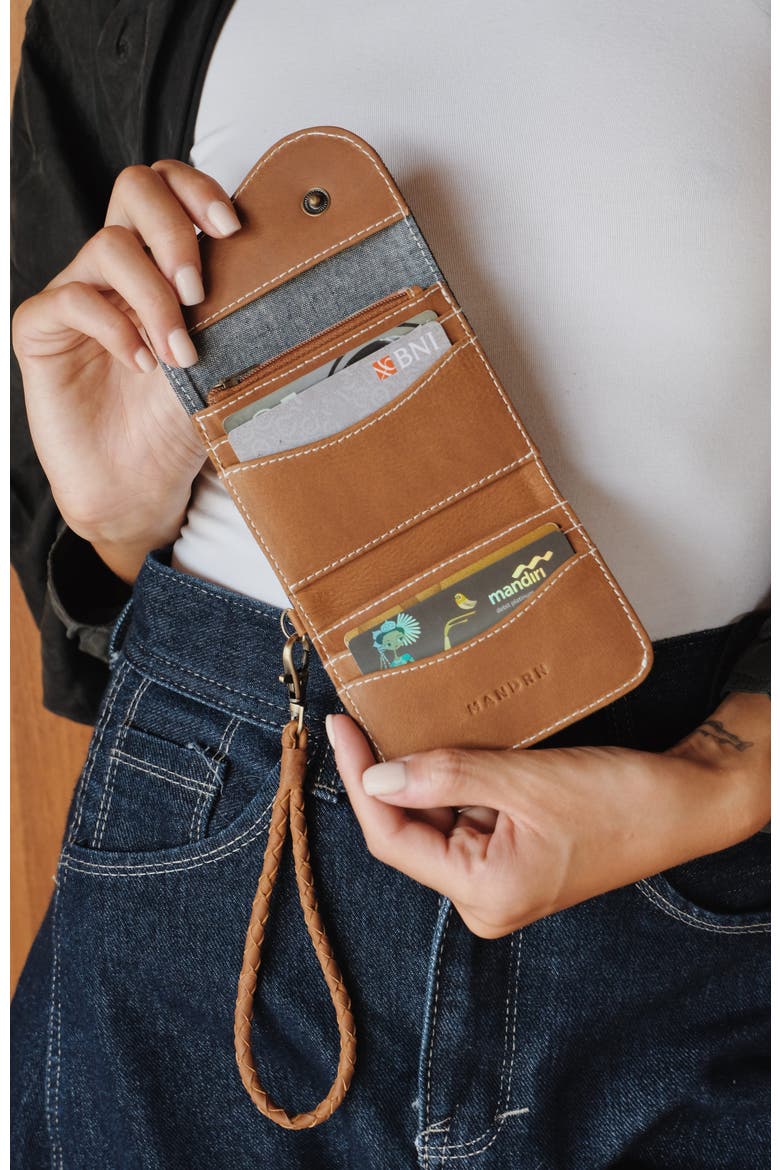 Leather Trifold Wallet, Alternate, color, Blue
