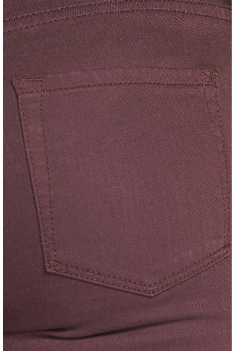 Overdyed Stretch Skinny Jeans, Alternate, color, BURGUNDY STEM