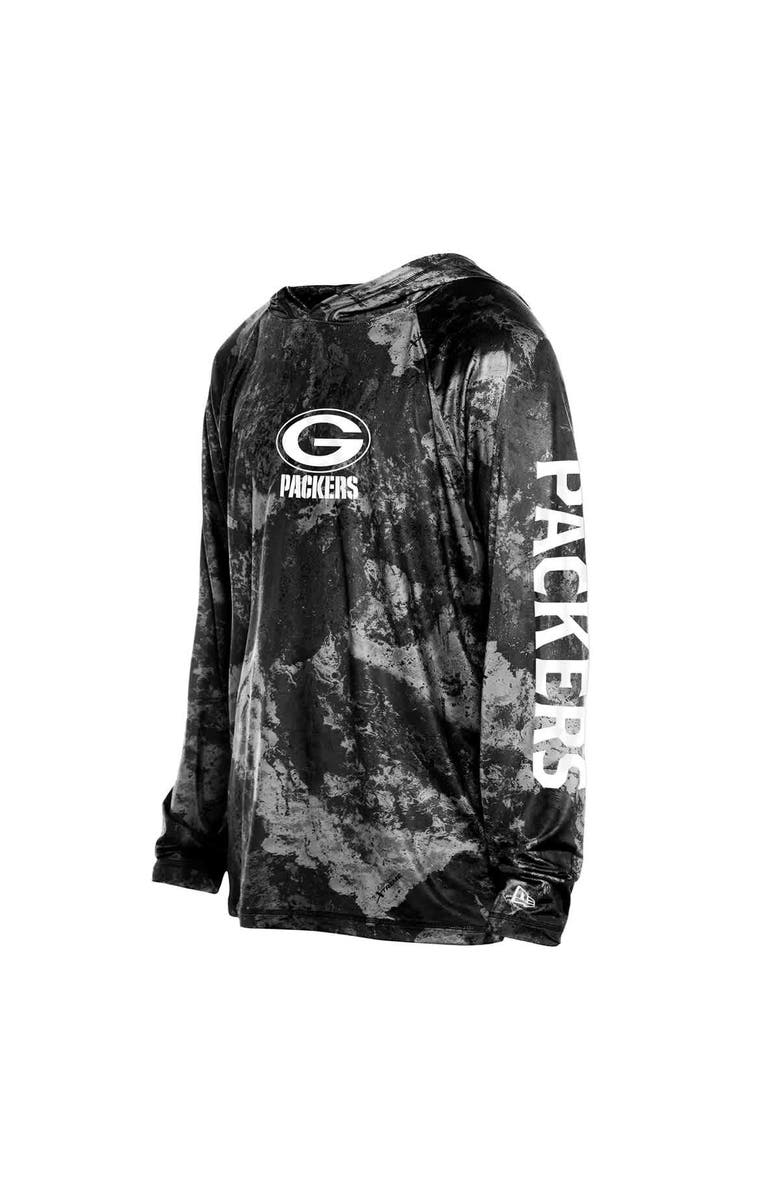 New Era Men's New Era  Black Green Bay Packers RealTree Xtreme Camo Raglan Long Sleeve Hooded Top, Alternate, color, 