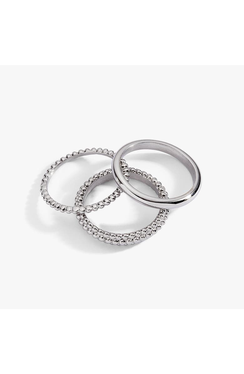 Alex and Ani Textured Stacking Ring Set of 3, Alternate, color, Silver