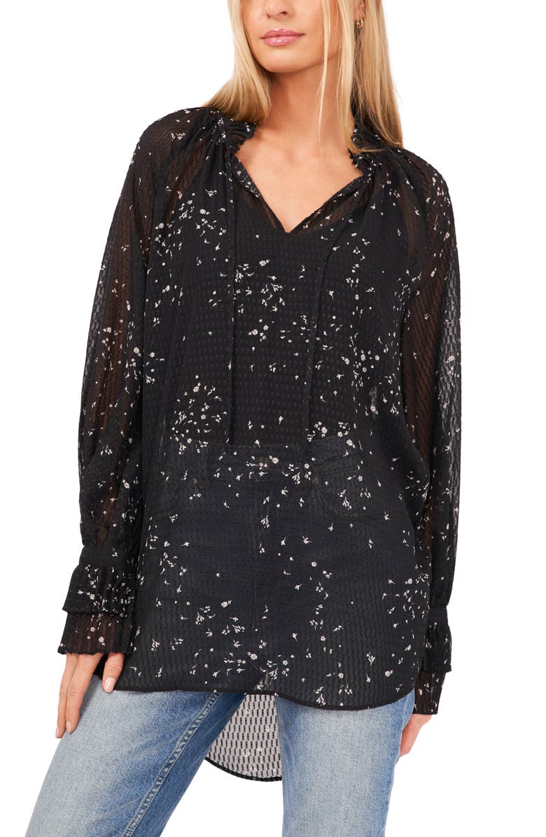 Vince Camuto Ruffle Cuff Tunic Top, Main, color,