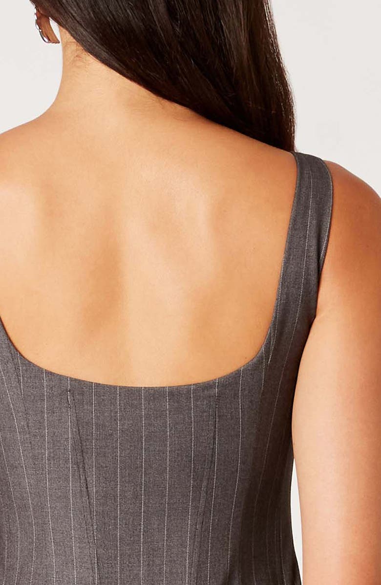 Nia Monique Pinstripe Crop Tank, Alternate, color, Grey