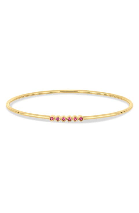 18K Gold El Mar Gemstone Bangle Bracelet