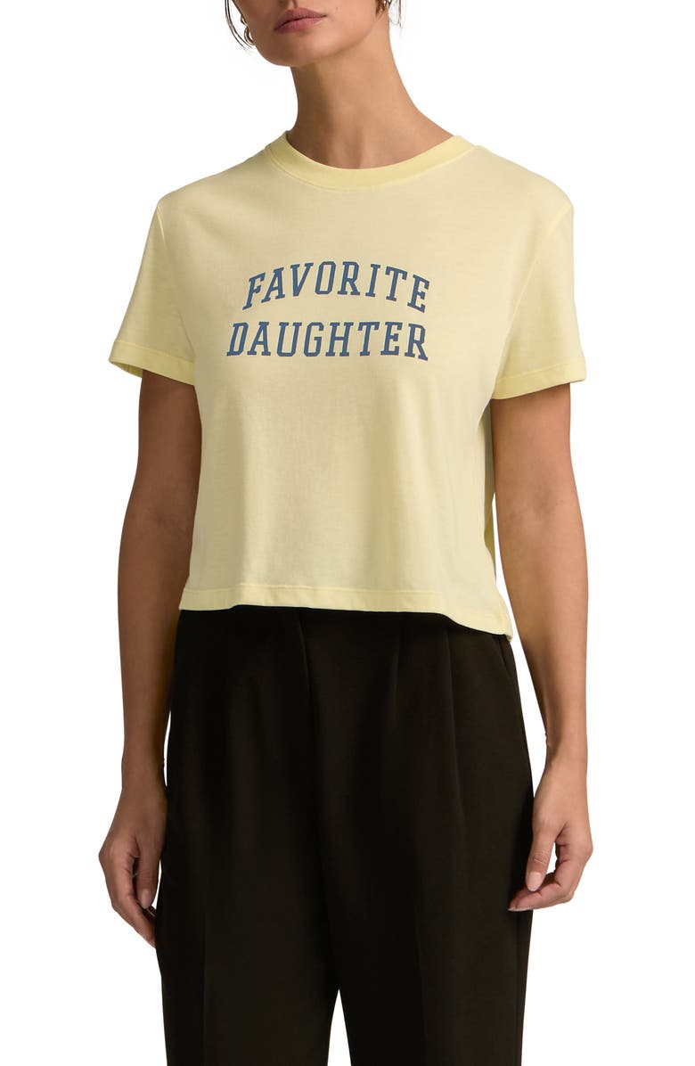 Favorite Daughter Cropped Collegiate Tee, Main, color, Moonbeam W/ Navy