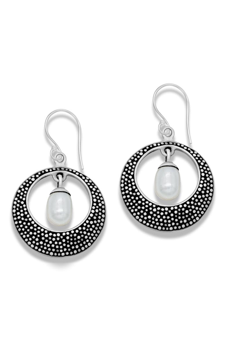 Freshwater Pearl Drop Earrings, Main, color, WHITE
